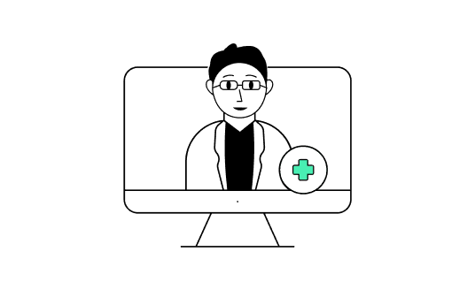 animated health assistant on computer screen